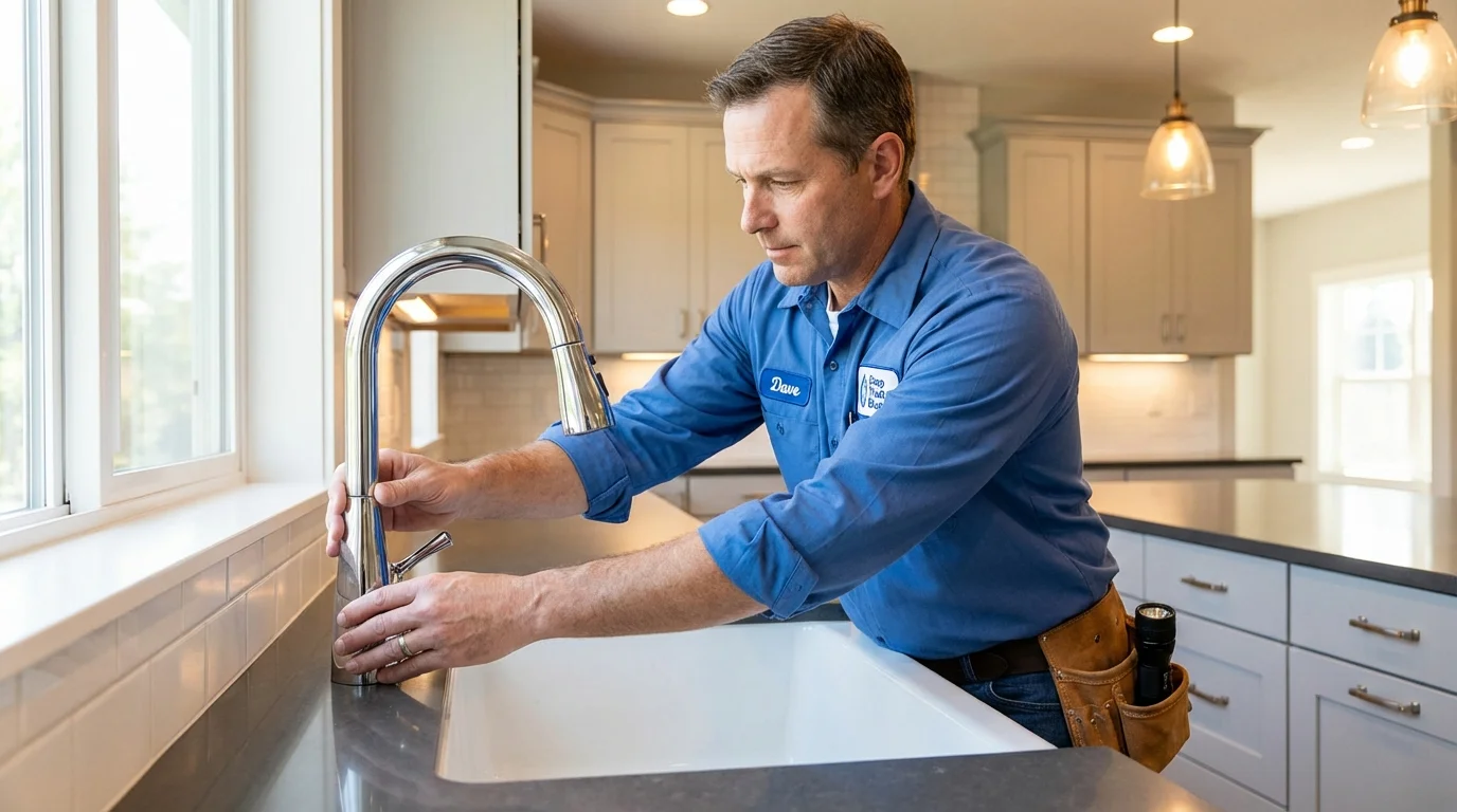 Kitchen faucet installation by Johns Plumbing LLC in Beaufort