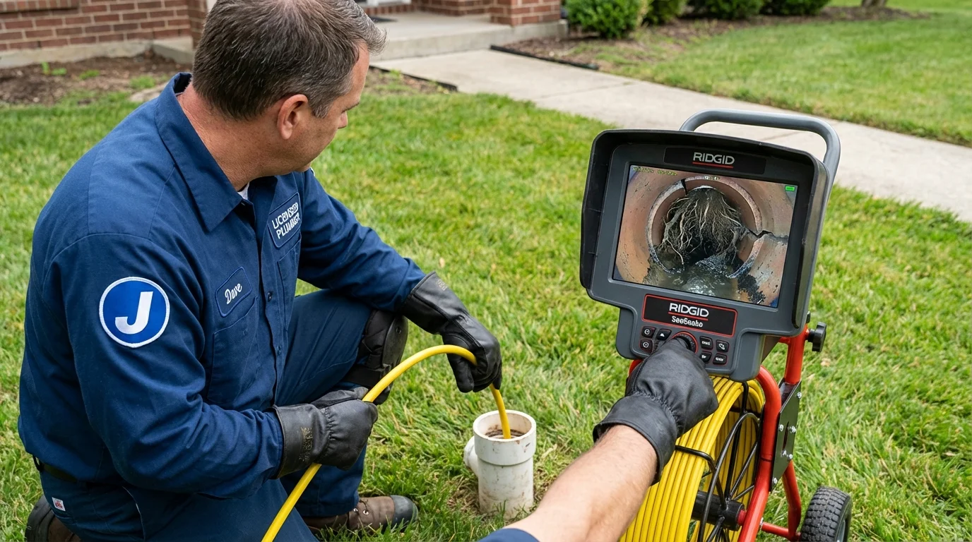 Sewer camera inspection being performed by Johns Plumbing LLC in Beaufort