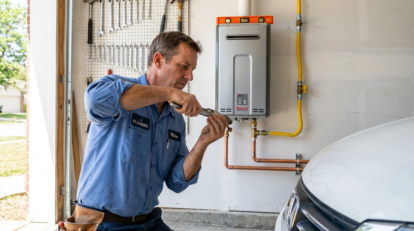Tankless water heater installation by a Johns Plumbing LLC plumber in Beaufort